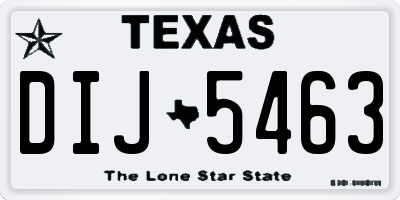TX license plate DIJ5463