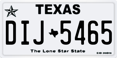 TX license plate DIJ5465