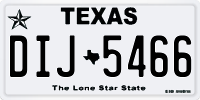 TX license plate DIJ5466