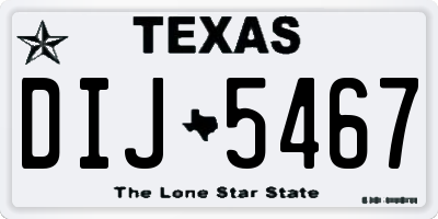 TX license plate DIJ5467