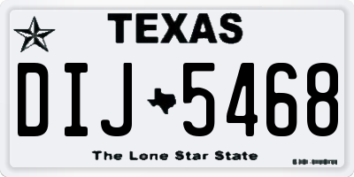 TX license plate DIJ5468