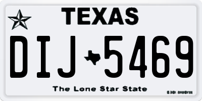 TX license plate DIJ5469