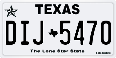 TX license plate DIJ5470