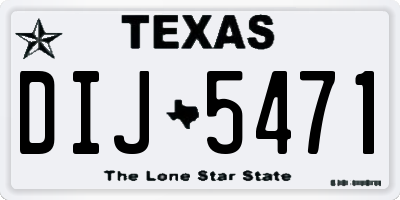 TX license plate DIJ5471