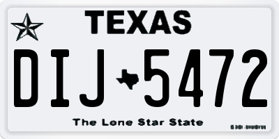 TX license plate DIJ5472