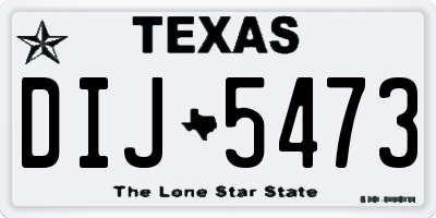 TX license plate DIJ5473