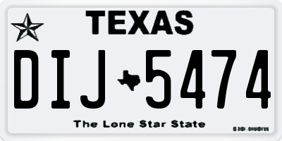TX license plate DIJ5474