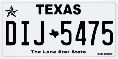 TX license plate DIJ5475