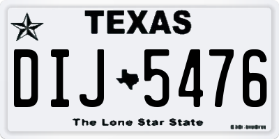 TX license plate DIJ5476