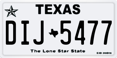 TX license plate DIJ5477