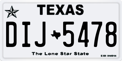 TX license plate DIJ5478