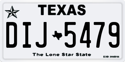 TX license plate DIJ5479