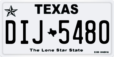 TX license plate DIJ5480