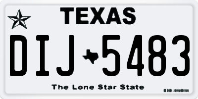 TX license plate DIJ5483