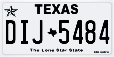 TX license plate DIJ5484