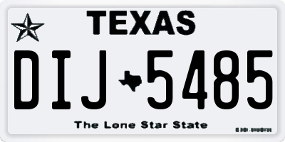TX license plate DIJ5485