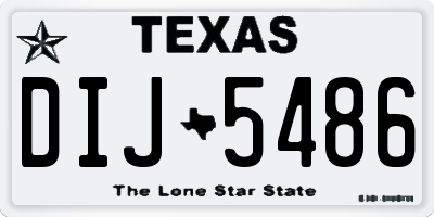 TX license plate DIJ5486