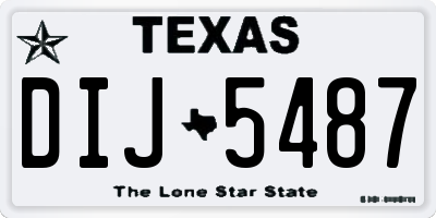 TX license plate DIJ5487