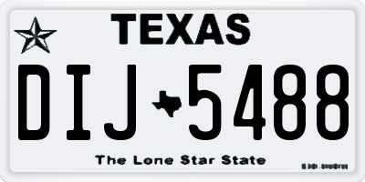 TX license plate DIJ5488