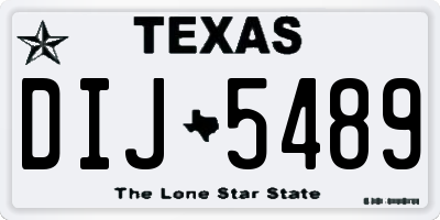 TX license plate DIJ5489