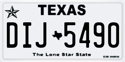 TX license plate DIJ5490