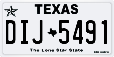 TX license plate DIJ5491