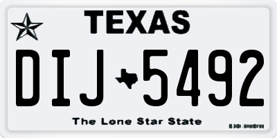 TX license plate DIJ5492