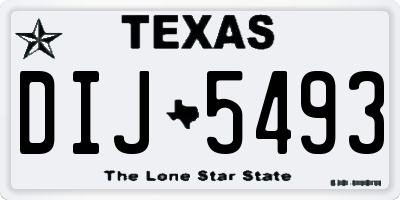 TX license plate DIJ5493