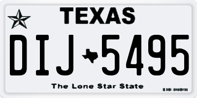 TX license plate DIJ5495