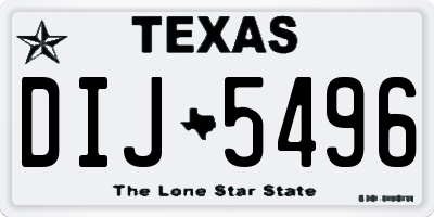 TX license plate DIJ5496