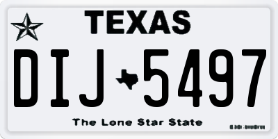 TX license plate DIJ5497