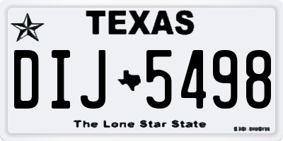TX license plate DIJ5498