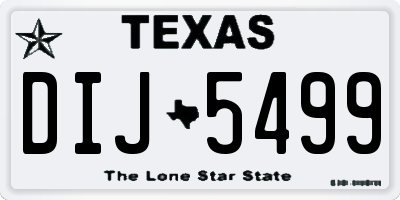 TX license plate DIJ5499