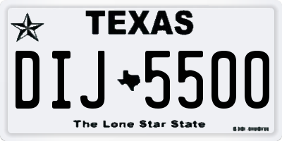 TX license plate DIJ5500
