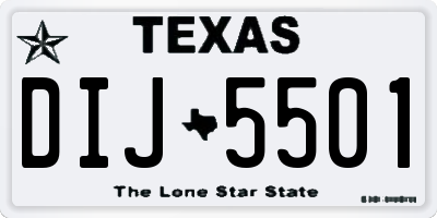 TX license plate DIJ5501