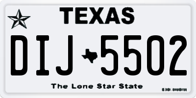TX license plate DIJ5502