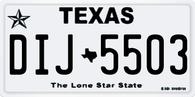 TX license plate DIJ5503