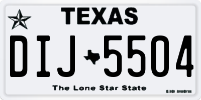 TX license plate DIJ5504
