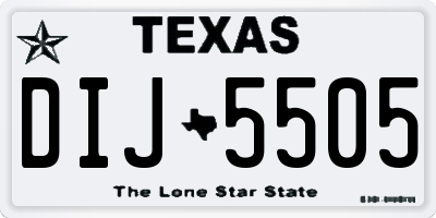 TX license plate DIJ5505