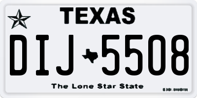 TX license plate DIJ5508