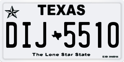 TX license plate DIJ5510