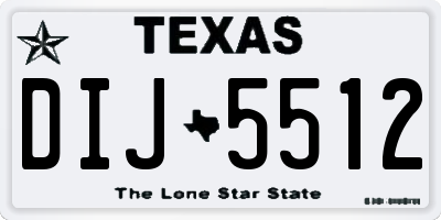 TX license plate DIJ5512