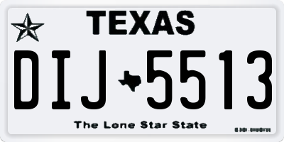 TX license plate DIJ5513
