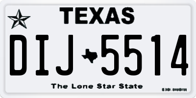 TX license plate DIJ5514