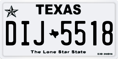 TX license plate DIJ5518