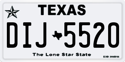 TX license plate DIJ5520