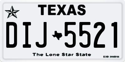TX license plate DIJ5521