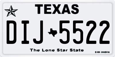 TX license plate DIJ5522