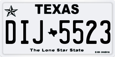 TX license plate DIJ5523