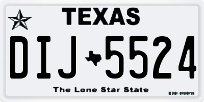 TX license plate DIJ5524
